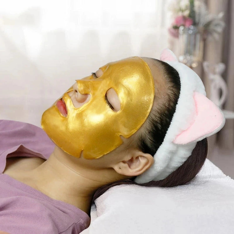 10Pcs Crystal Collagen Gold Face Masks Beauty Skin Care Big Mask Anti-Aging Hydrating Moisturizing Facial Mask for Face Care