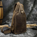 Genuine Leather Men'S Chest Bag Vintage Cow Leather USB Charging Summer Crossbody Bag Travel Sling Shoulder Bags Crossbody Bags