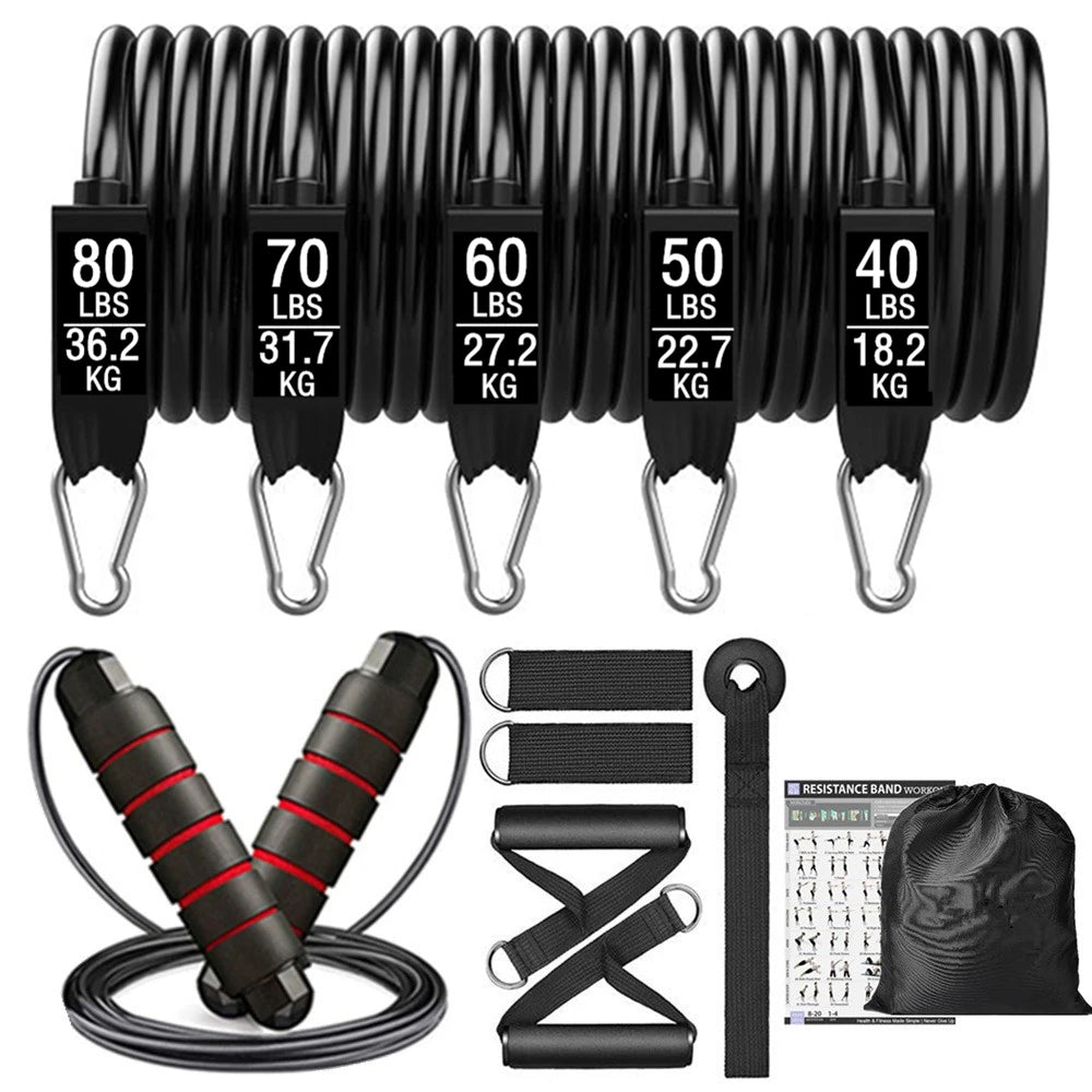 300Lb Fitness Booty Resistance Elastic Band Workout for Training Home Exercise Sport Gym Dumbbell Harness Set Expander Equipment