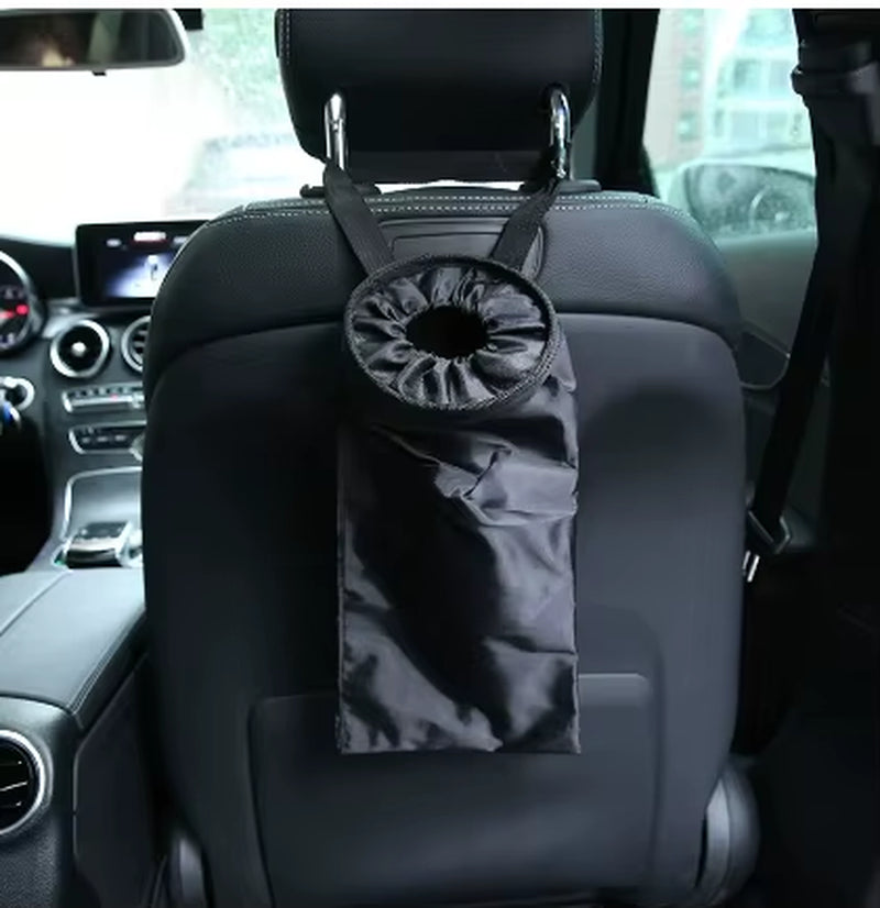 Car Garbage Bin Oxford Cloth Black Auto Trash Bag Hanging Seat Back Storage Bag Trash Can Organizer Car Accessories Interior