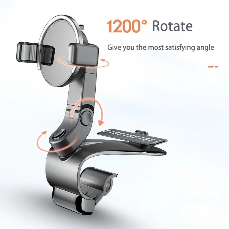 Universal 360 Rotating Cell Phone GPS Car Dashboard Mount Phone Holder Stand Hud Clip-On Cradle Phone Bracket Car Holder