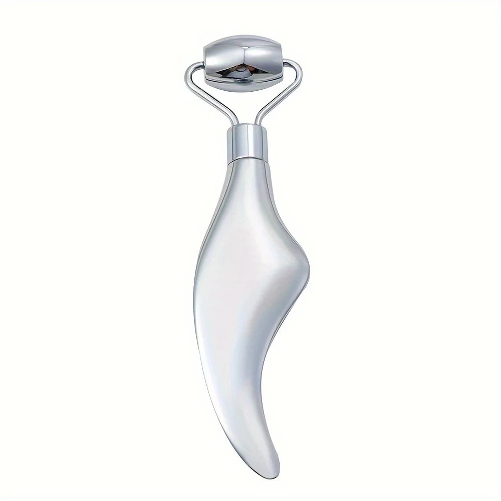 Gua Sha Facial Tools Face Roller Massage Skin & Stainless Steel Gua Sha 2-In-1 Suitable for Daily Skin Care of Body Face Neck