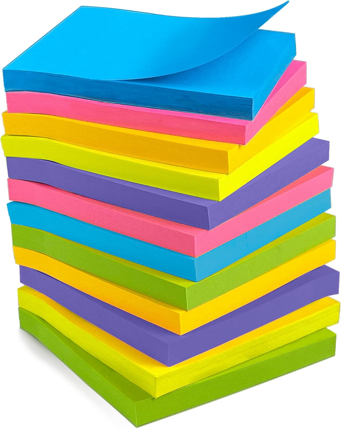 Bloc-Notes Autocollants Colorés - Lot de 12