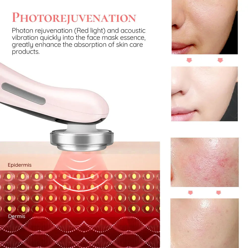 Ultrasonic Skin Scrubber Kit Vibration Face Spatula Blackhead Remover EMS LED Facial Massager Cavitation Peeling Facial Lifting