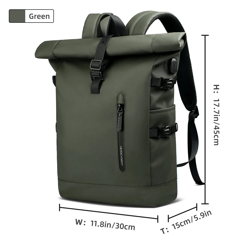 Expandable Travel Backpack Men Large Capacity Waterproof 15.6” Laptop Bag Hiking Rucksack Cycling Daypack Bag with USB Port