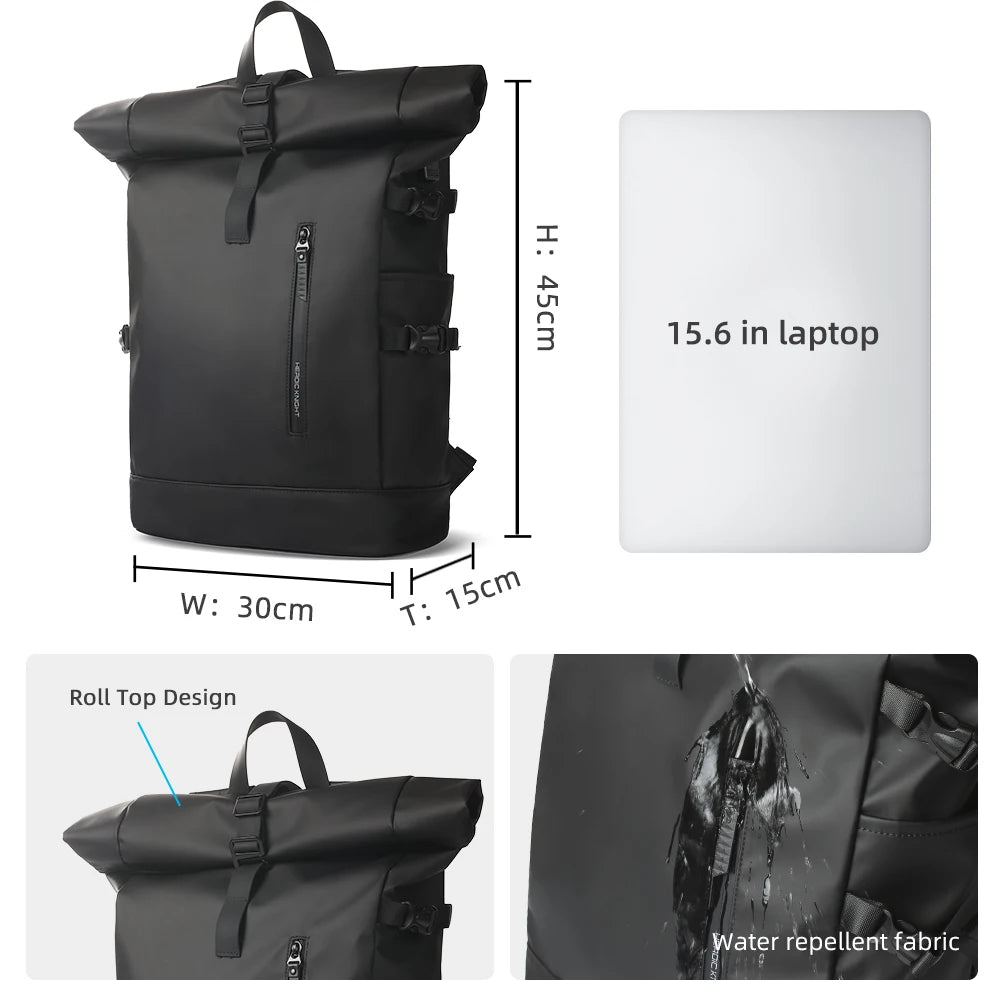 Expandable Travel Backpack Men Large Capacity Waterproof 15.6” Laptop Bag Hiking Rucksack Cycling Daypack Bag with USB Port