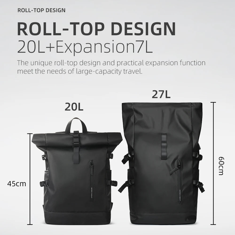 Expandable Travel Backpack Men Large Capacity Waterproof 15.6” Laptop Bag Hiking Rucksack Cycling Daypack Bag with USB Port