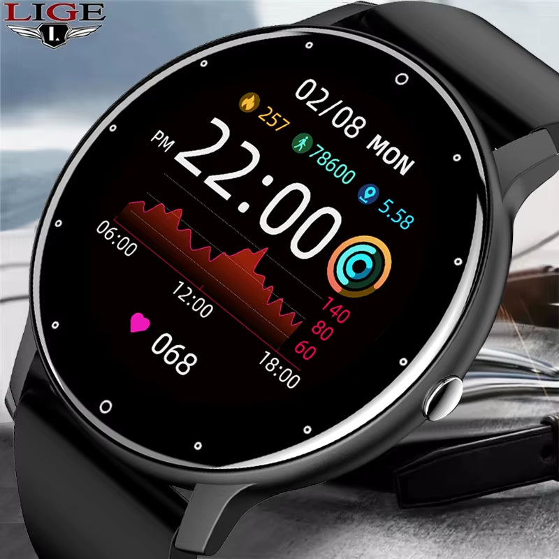 2026 New Smart Watch Men Full Touch Screen Sport Fitness Watch IP67 Waterproof Bluetooth for Android Ios Smartwatch Men+Box