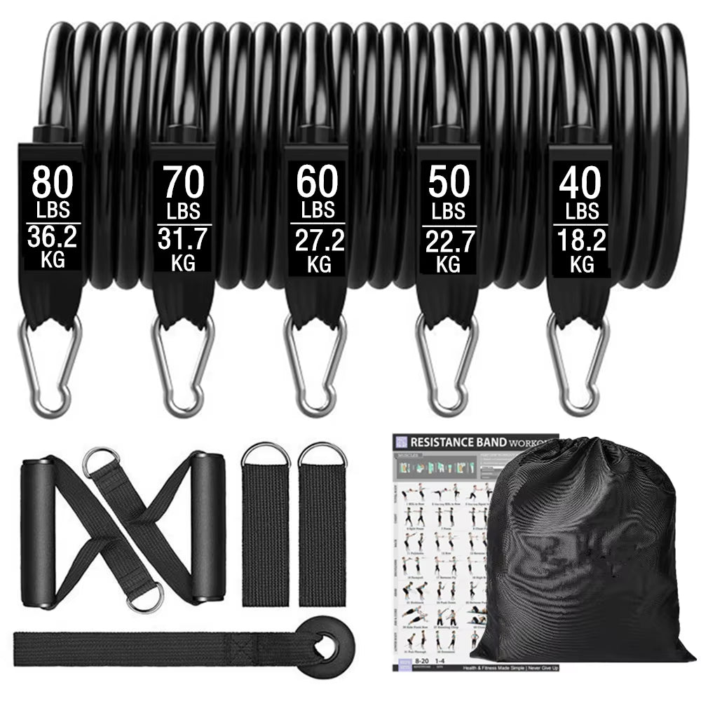 300Lb Fitness Booty Resistance Elastic Band Workout for Training Home Exercise Sport Gym Dumbbell Harness Set Expander Equipment