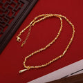 Luxury 14 K Gold Color Water Droplet Bracelet Necklace for Women Fashion Shiny Jewelry Set Wedding Anniversary Jewelry Gifts